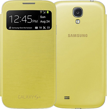 Picture of Samsung S-view Flip Cover For Galaxy S4 Yellow
