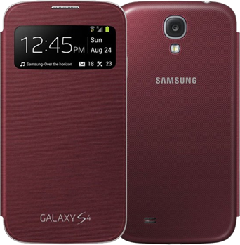 Picture of Samsung S-view Flip Cover For Galaxy S4 red