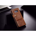 CASEME Vintage Style Wallet PU Leather Mobile Phone Cover Shell for Samsung Galaxy S8 Plus G955 - Brown