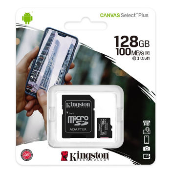 Kingston Canvas Plus C10, 128GB, A1 SDHC, Read 100MB/S (SDCS2/128GBSP)