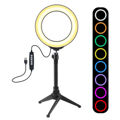 PULUZ 6.2" 16cm Dimmable 8-color RGBW LED Circular Photography Light 