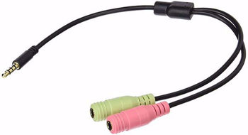 LogiLink CA0021 Audio jack adapter 4-pin 3.5 mm stereo male to 2x 3.5mm female ( Mic & Headphones )