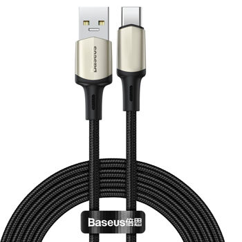 Baseus CATKLF-VB01 Cafule Series USB to Type-C / USB-C Data Cable, Suppport VOOC Flash Charging, Cable Length: 2m(Black)