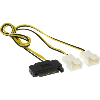 INLINE Y-cable - Fan power adapter - 4 pin PWM (M) to SATA power (F) - 30 cm