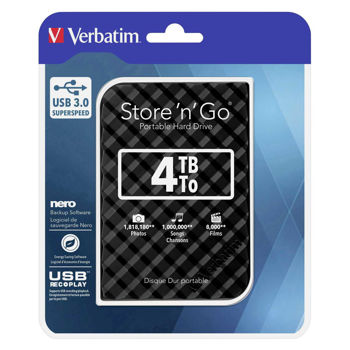 Verbatim Store 'n' Go USB 3.0 Portable Hard Drive 4TB Black