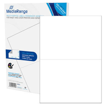 MediaRange Universal labels, highly adhesive, 50 sheets A4 - 2 labels (210x148.5mm), white 4013MRINK141