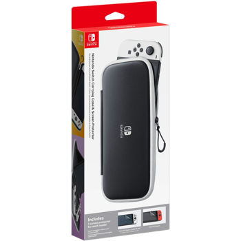 Nintendo Switch Carrying Case & Screen Protector Black & White