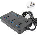 TB-T09 Socket Adapter 3 Outlet Plugs and 6 USB Ports - Black 
