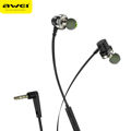 Awei Z1 In-ear Wire Control Earphone Dual Dynamic Units Earbuds - Black