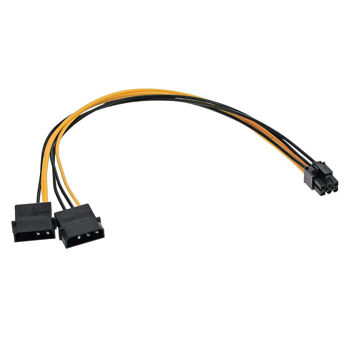 InLine 26628 PCI-E Power Adaptor, 2x4 Pin Molex -> 6pol for PCIe (PCI-Express) Cables Other Cables