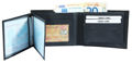 Steinmeister men's wallet made of genuine leather, landscape format Steinmeister men's wallet made of genuine leather, landscape format, black/blue