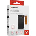 Verbatim Pocket SSD 1TB External SSD USB 3.2 Gen 2, up to 1000MB/s Read & Write Portable Hard Drive for PC, Mac & Console, Black/Orange