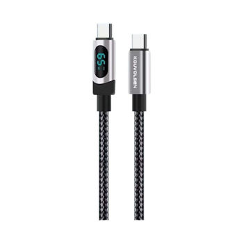 KOUVOLSEN X163 Καλώδιο USB Type-C σε Type-C 65W 100cm με Ψηφιακή Οθόνη 
