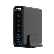 GEMBIRD GaN Charger  6-port 240 W USB fast charger, black