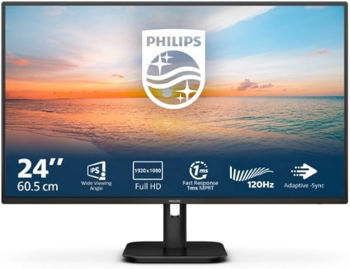 Philips 24E1N1200 / 24E1N1200A 23.8" Full HD IPS Monitor (120Hz, 1ms MPRT, HDMI/DP/VGA, Built-in Speakers, Black)